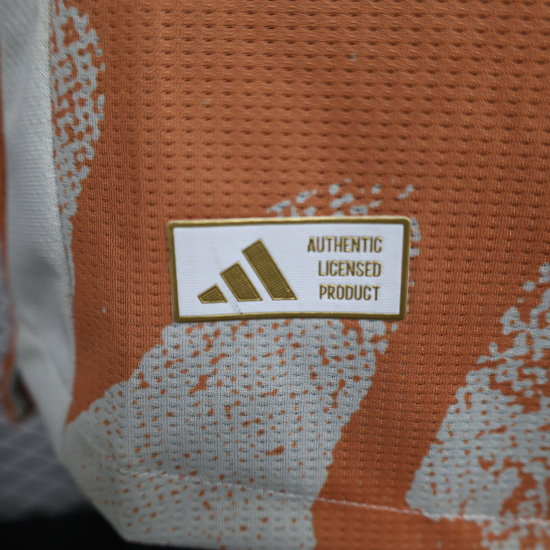 Camisa Roma Away 2024/25 Jogador Adidas Masculino - Branca e Laranja