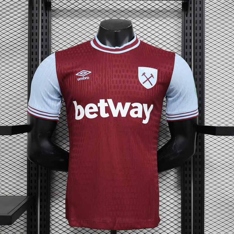 Camisa West Ham Home 2024/25 Jogador Umbro Masculino - Vinho