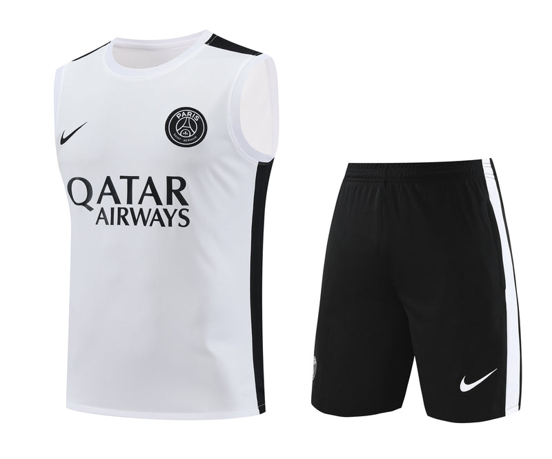 Kit Treino PSG 23/24 Nike - Branco e Preto